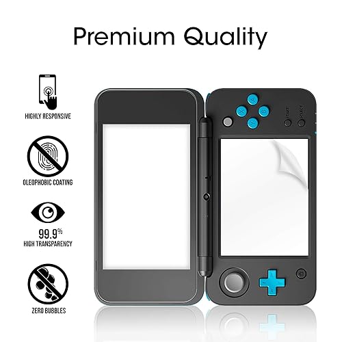 Miniatura 3 de amFilm Nintendo 2DS XL Screen Protector Pack, 2 GLASS Top, 4 PET Bottom Screen Protectors for New Nintendo 2DS XL 2017 (6 Protectors in Package)