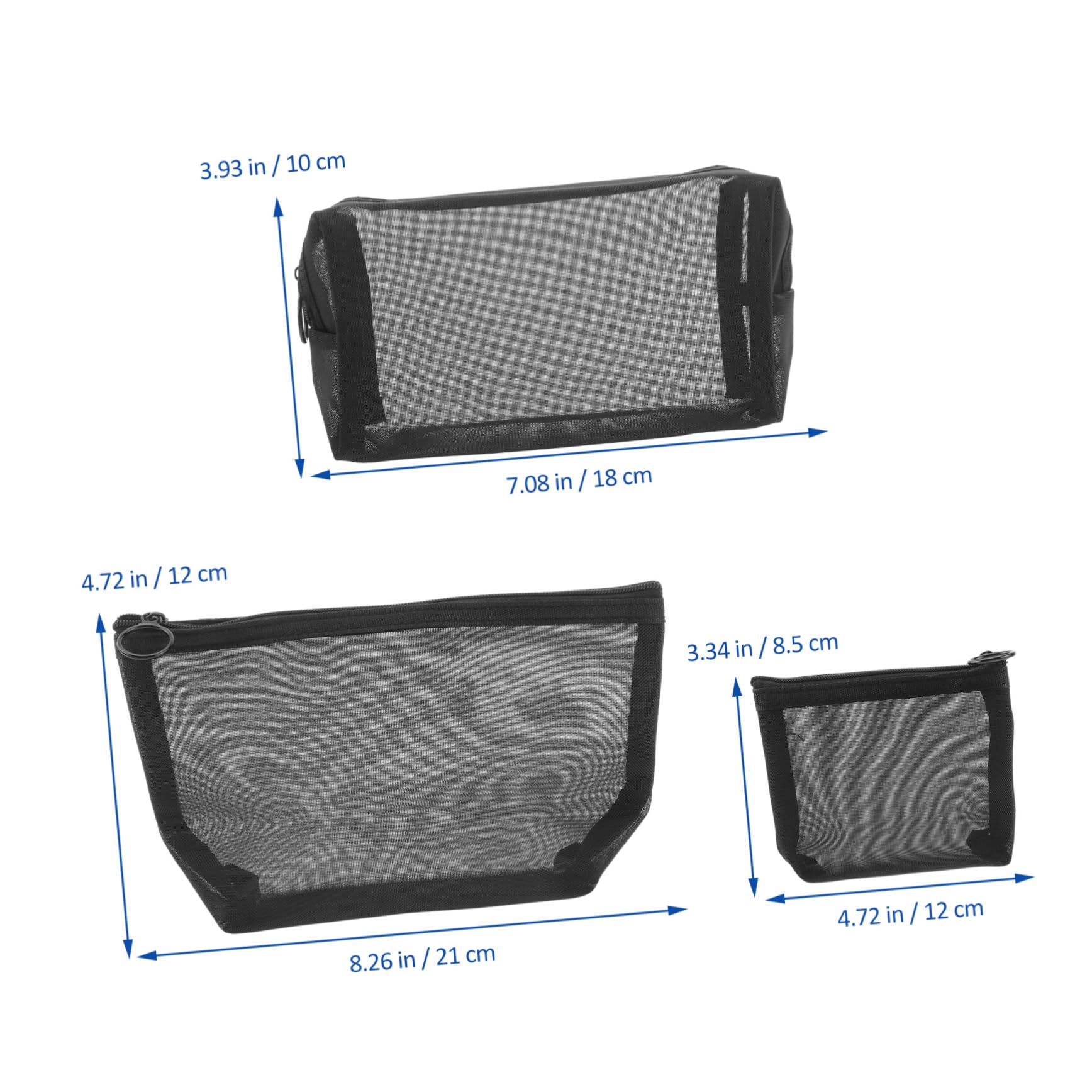 Mipcase 9pezzi Borse Cosmetiche Rete Leggere e Resistenti Con Cerniera Di Organizer Da Viaggio Multifunzionali Per Accessori e Necessità Personali