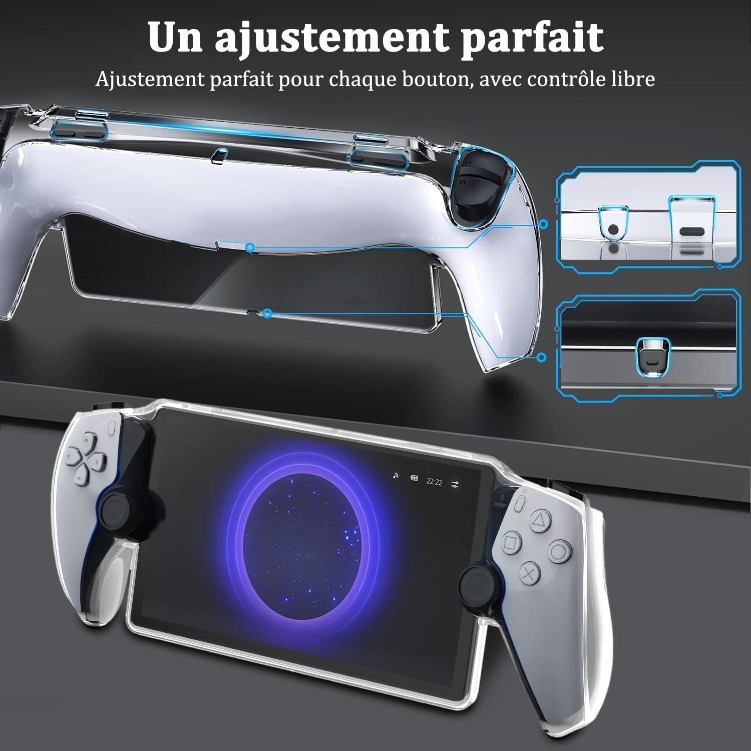 Coque de Protection pour PlayStation Portal PS5[PS Portal] Housse PlayStation Portal Accessoires Machine de Jeu, Coque de Protection en TPU Absorbant Les Chocs- Transparent,Anti-Chocs