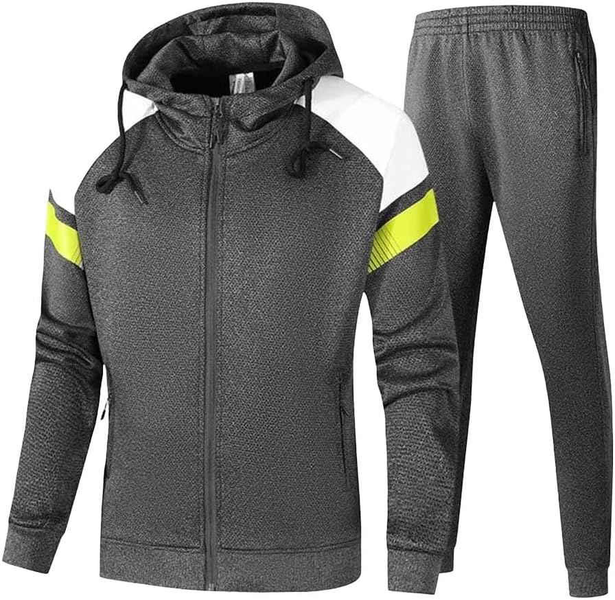 Men's 2 Piece Tracksuit Set Long Sleeve Top Straight Leg Pants Training Running Jogging Workout Gym Fitness Suit