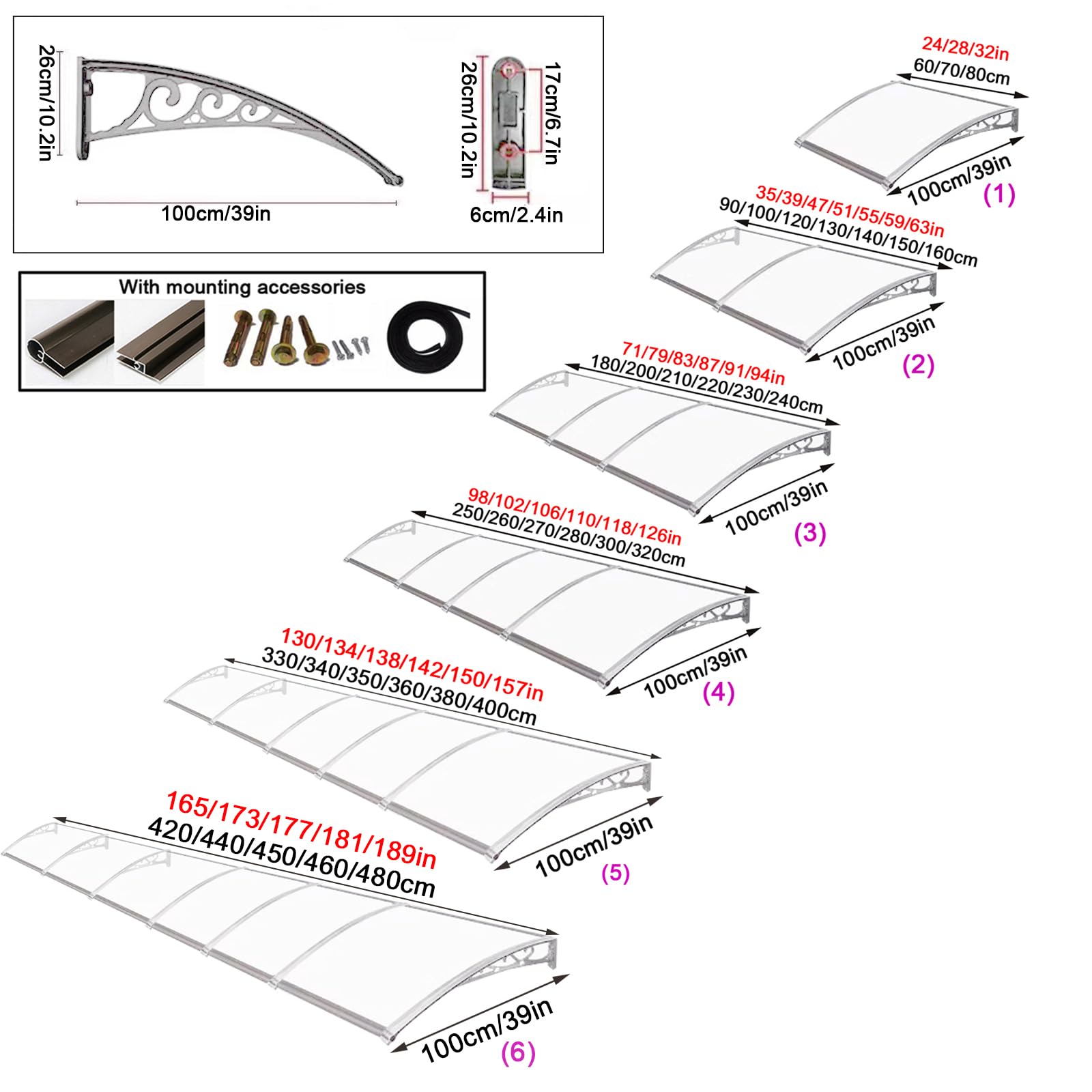 Amazon.com: kufu01 Window Awning Door Canopy Polycarbonate