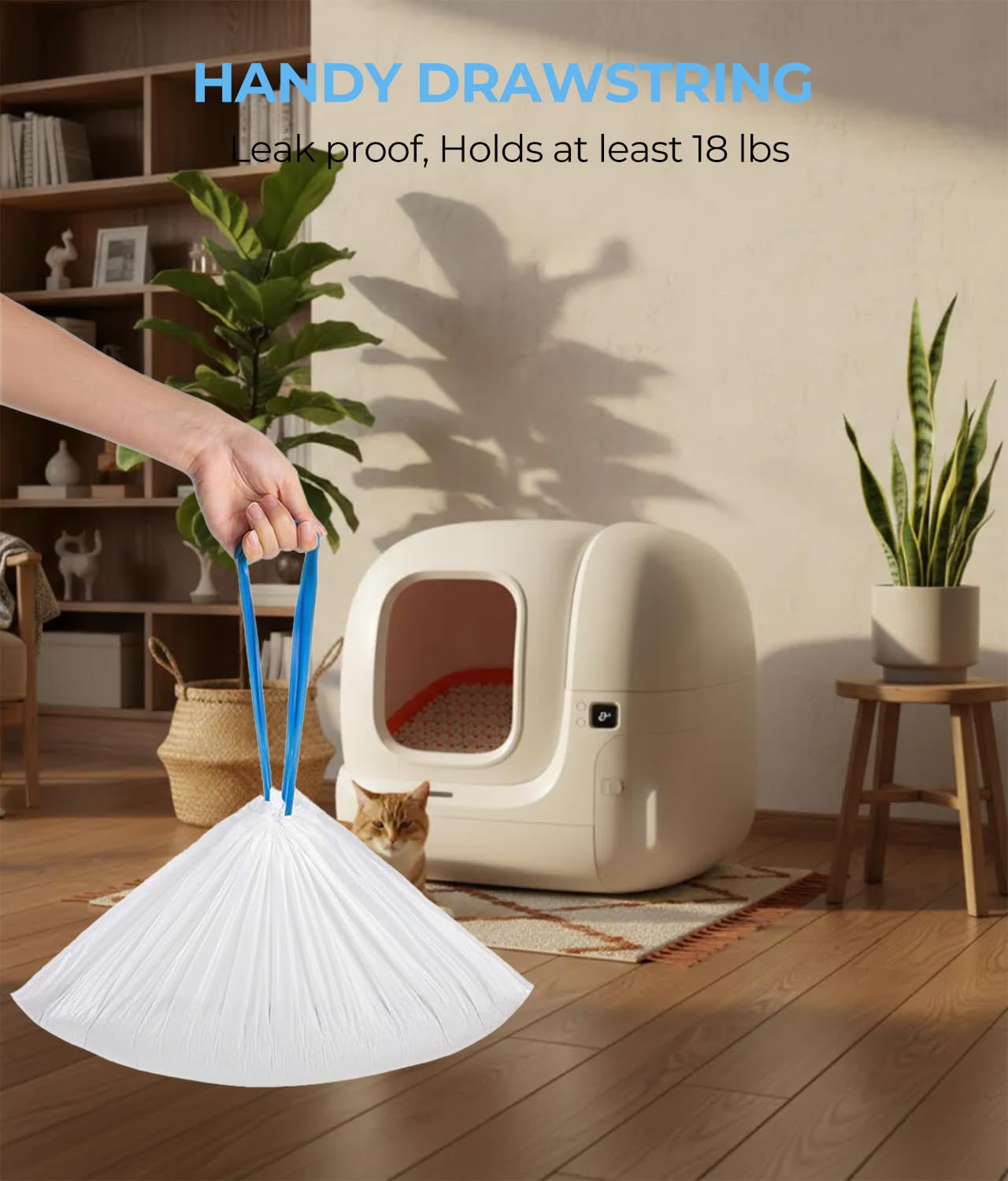 120 bolsas de arena automáticas para gatos compatibles con PURA MAX 2/MAX/X y ScoopFree aglutinantes, sin desgarros y a prueba de fugas, bolsas de basura autolimpiables con cordón duradero de 22.8 x