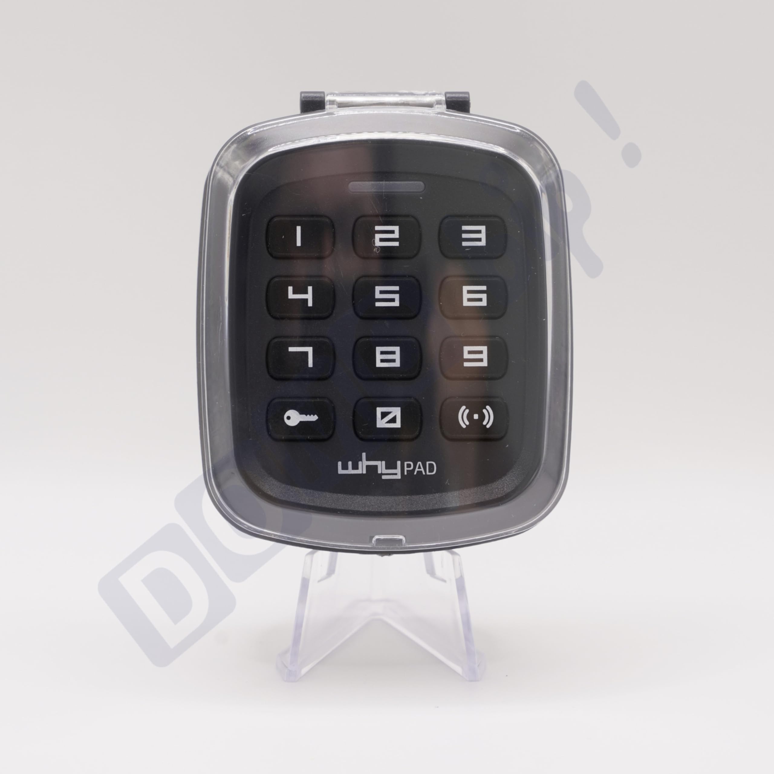 WHY EVO/WHY PAD 8991008 - Clavier à code radio universel noir pour portail & garage - Multi-fréquence & Marques 433/868 MHz - Code fixe & Rolling Code + 1 Goodies DOMOBIP (Noir - 8991008)