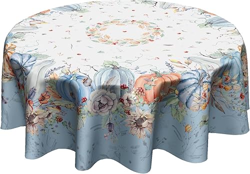 Mantel de cuadros con corona de lavanda decoración de granja flores moradas francesas manteles redondos de poliéster lavables para cocina fiesta