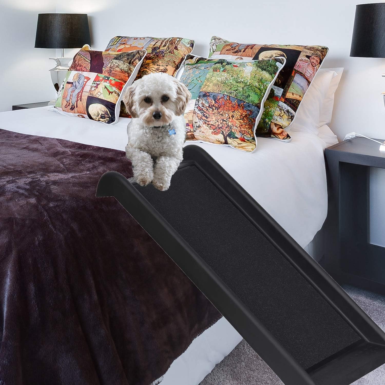 ZLin Safety Half Pet Ramp Portable Small Dog Ramp Support Up to 150lbs, 40 in, Great for Sofa, Bed, Step, and Chair, Not for SUV, CAR