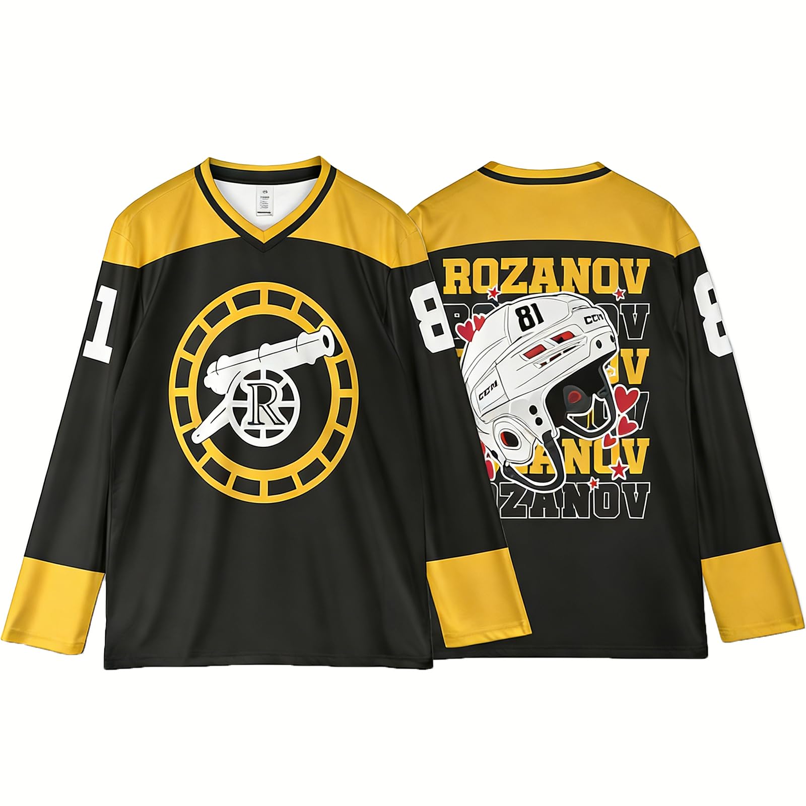 AFANYUH Unisex Heated Rivalry Merch Hockey Jersey Shirt Hoodies, Men Women Sweatshirt Ilya Rozanov 124 Jersey Long Sleeve Pullover Tops for Fans Sky Blue S
