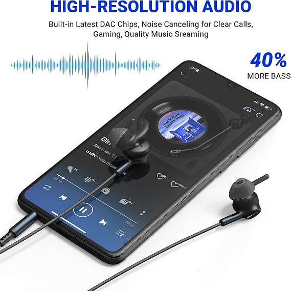 ASKUBSKU 3.5mm Wired Headphones with Mic School Supplies Wired Earbuds