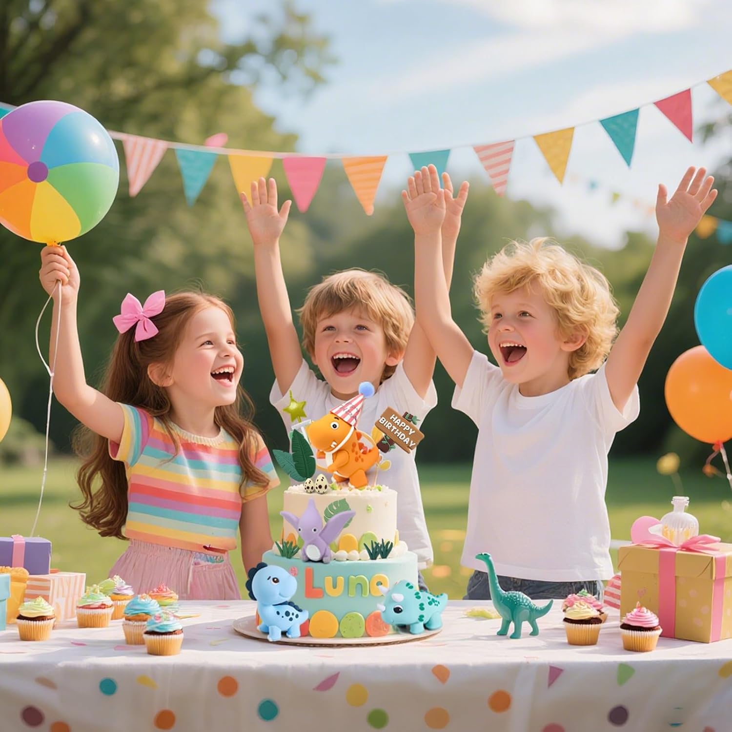 20pcs Dinosaur Cake Topper Set with Dinosaur Eggs - Reusable Dinosaur Cake Decorations，Dinosaur Birthday Decorations for Boys & Girls (Dinosaur Cupcake Toppers, Happy Birthday Cake Accessories) - Image 6