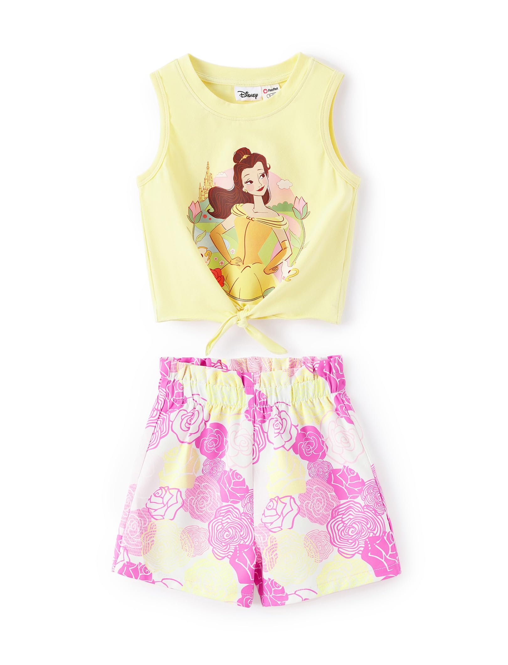 Disney Girls Outfits Long Sleeve Knot Front Shirt Flare Pants 2PC Clothes