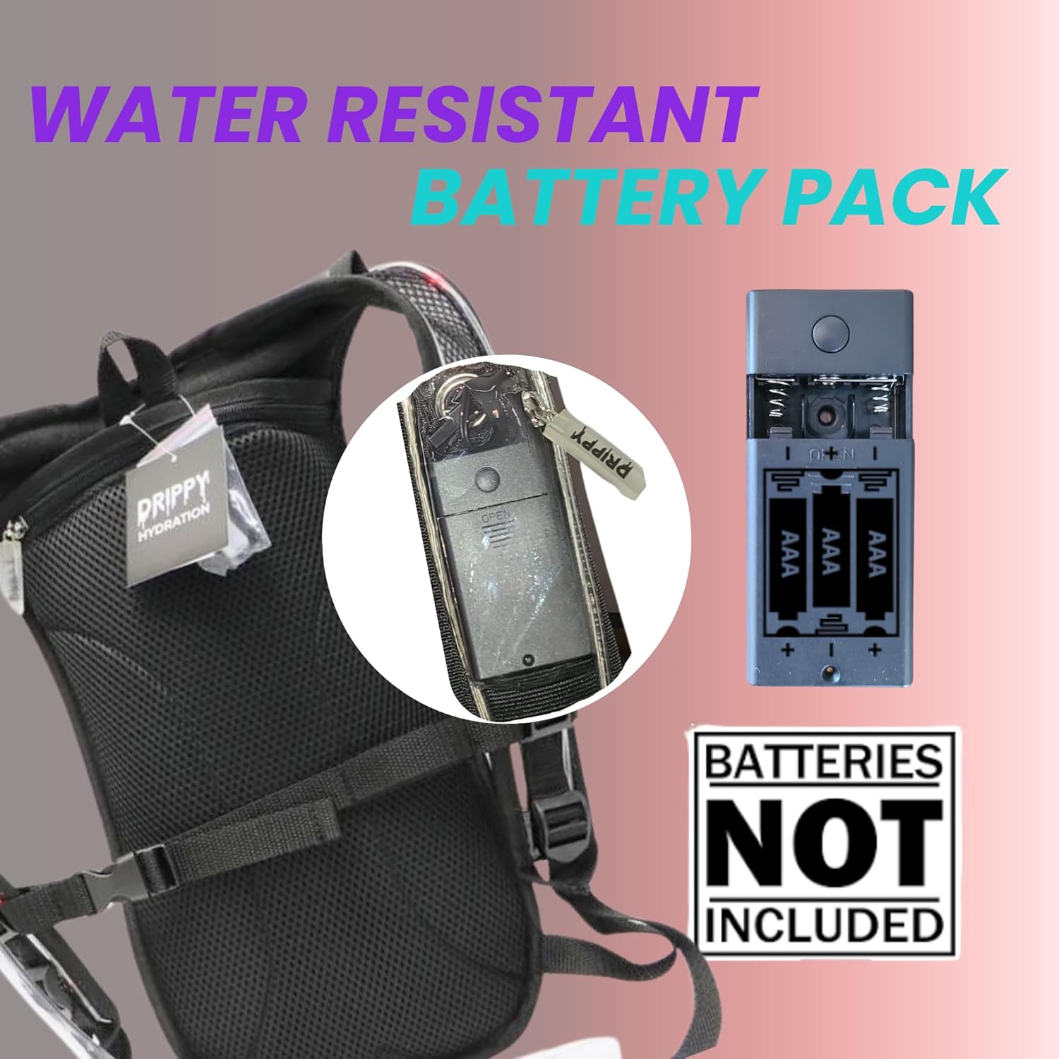 LED Hydropack Rave Hydration Backpack – Festival, Hiking, & Running for Women & Men - 2 Liter Leakproof Bladder – Anti-Theft Pockets - Rave Accessories - Music & EDM Festival Essentials