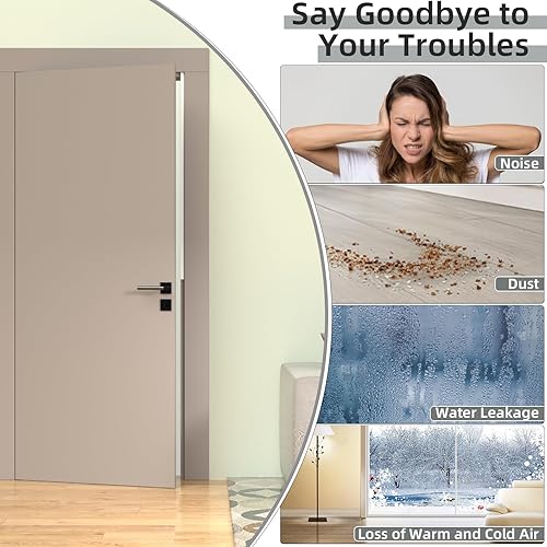 Miniatura 2 de Vannesse Burlete de sellado de puerta de 19.7 pies, burlete de goma para marco de puerta, burlete para instalación de ranuras de tarjetas de