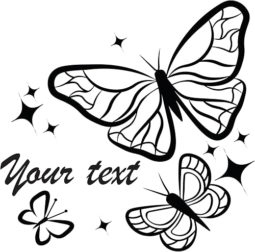 Miniatura 3 de Calcomanías de pared con nombre personalizado con bonitas mariposas para bebé, calcomanías de pared con nombre para guardería, decoración de pared