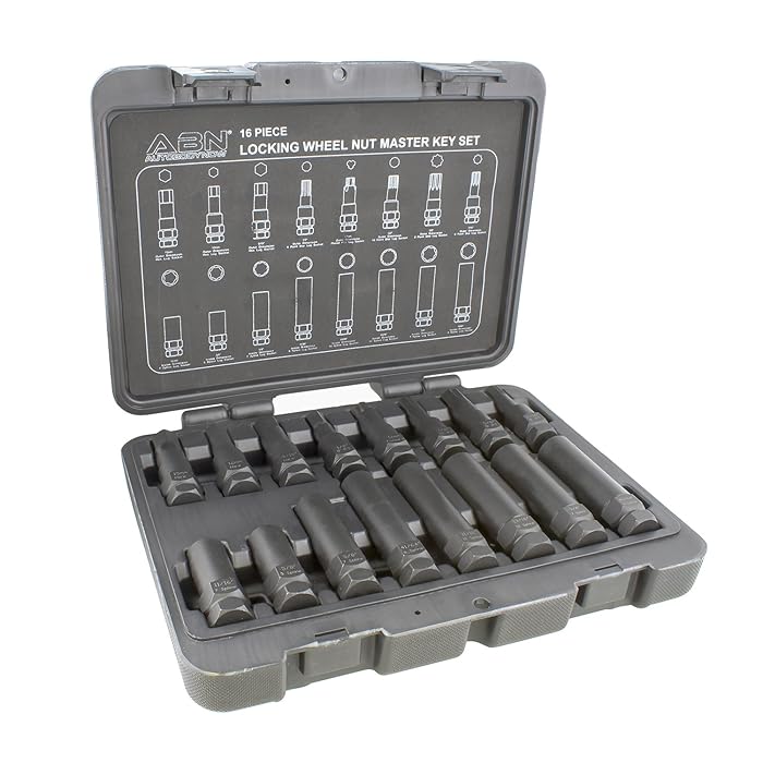 Buy ABN Wheel Lock Removal Tool Kit Lug Nut Key Set 16p SAE/Metric