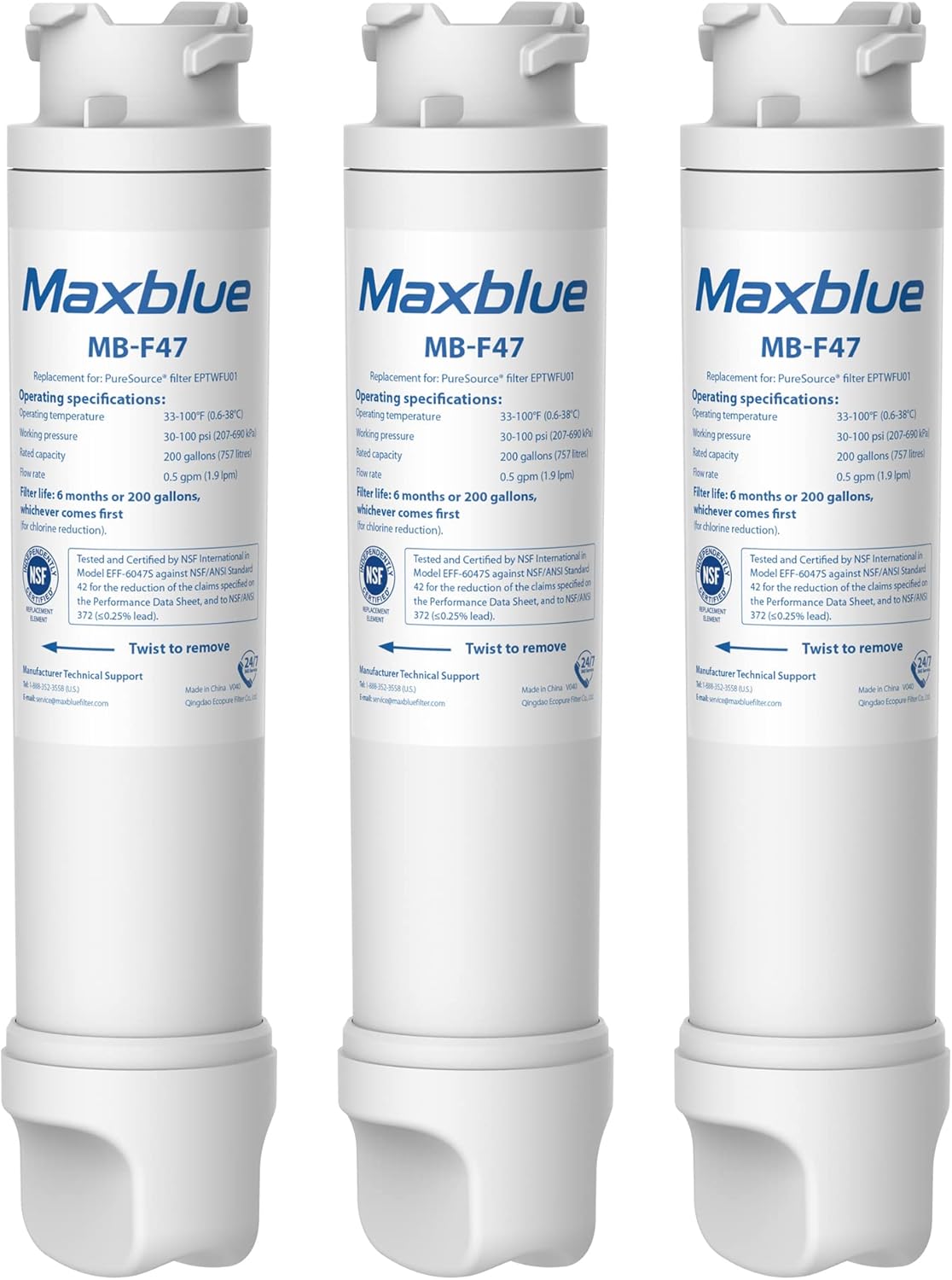 Maxblue Refrigerator Water Filter Replacement for Frigidaire EPTWFU01