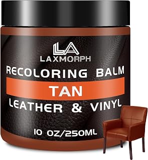 Laxmorph Bálsamo para recolorear cuero, restaurador de color de cuero marrón para sofás, pintura de tinte de cuero, restaurador de color de cuero, reparación de arañazos para asientos de coche,