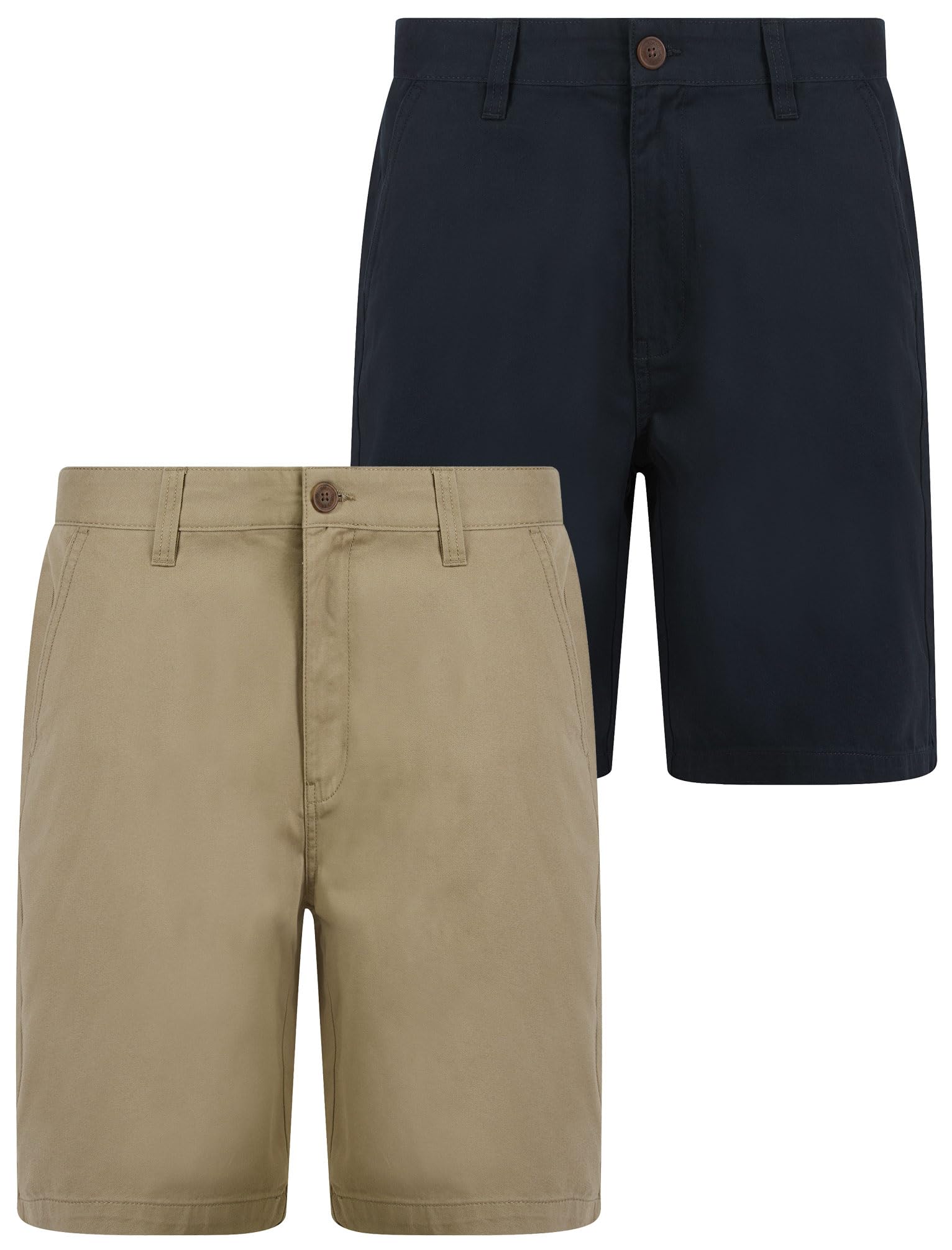 Tokyo Laundry Men's Sky Captain Navy / Stone 'Elvio' 2-Pack Cotton Twill Chino Shorts