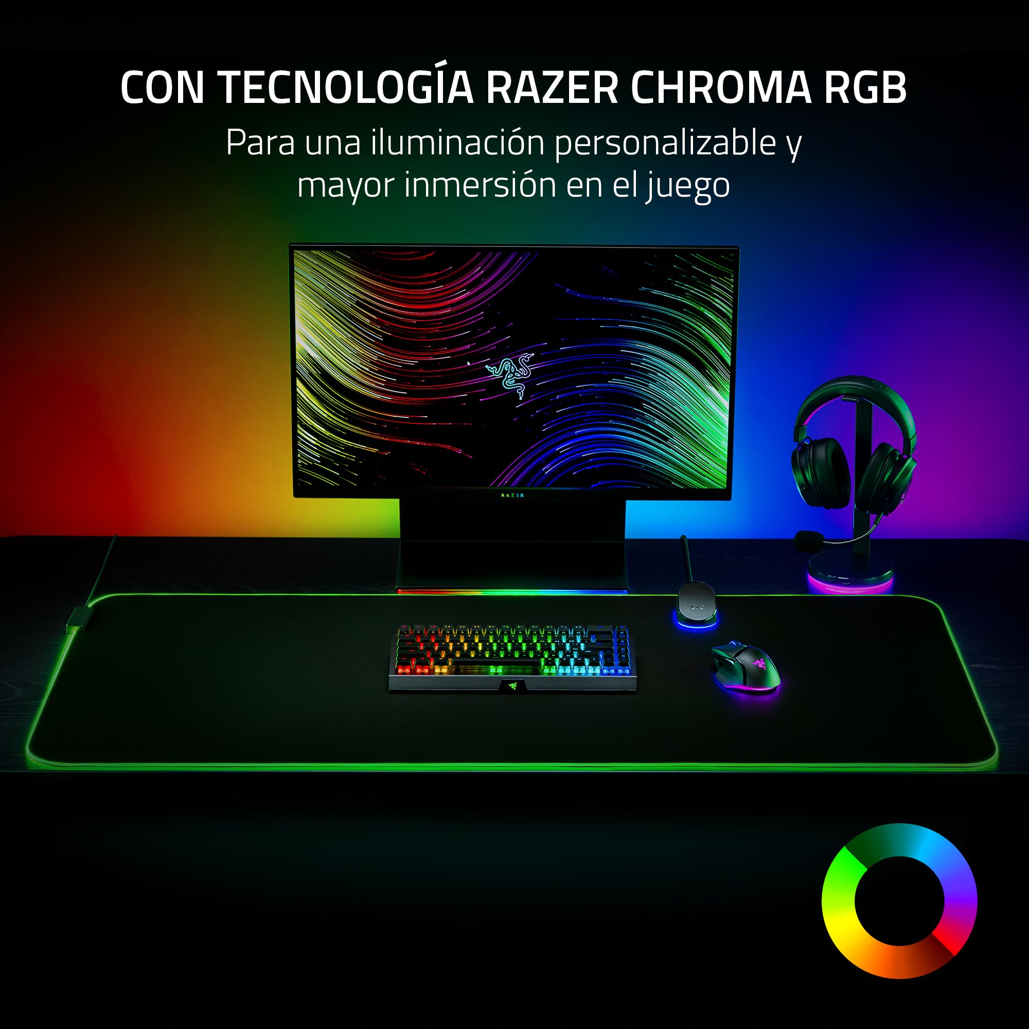 Razer Goliathus Chroma 3XL - Alfombrilla de ratón Suave para Juegos Superficie de Tela microtexturizada (Chroma RGB, optimizada para Todas Las configuraciones de sensibilidad y sensores) Negro