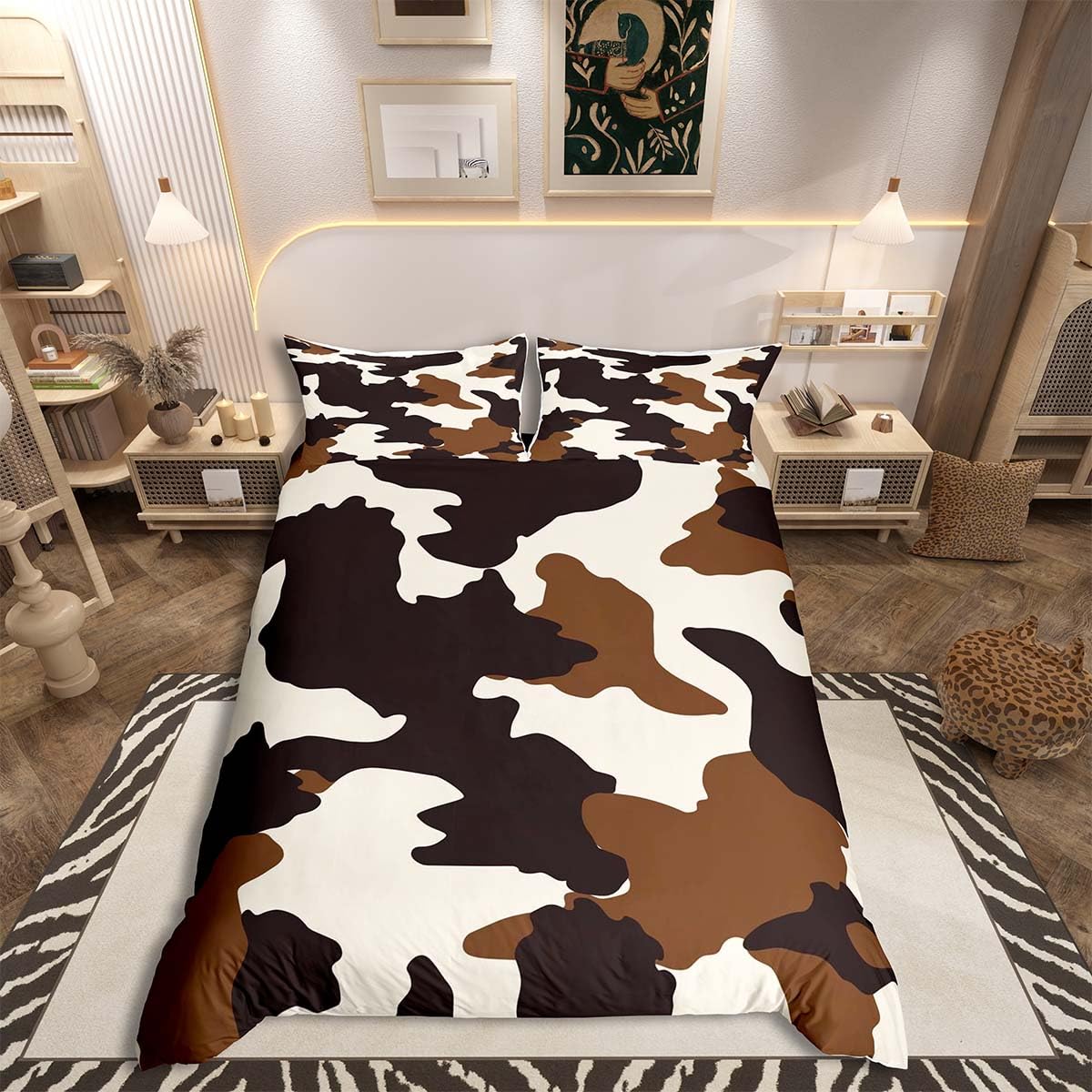 Parure de lit imprimé vache rustique, la housse de couette idéale pour ado