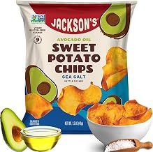 Jackson’s Sweet Potato Kettle Chips with Sea Salt made with Premium Avocado Oil (1.5 Ounce, Pack of 18) - Allergen-friendly, Gluten Free, Peanut Free, Vegan, Paleo Friendly - Shark Tank Product