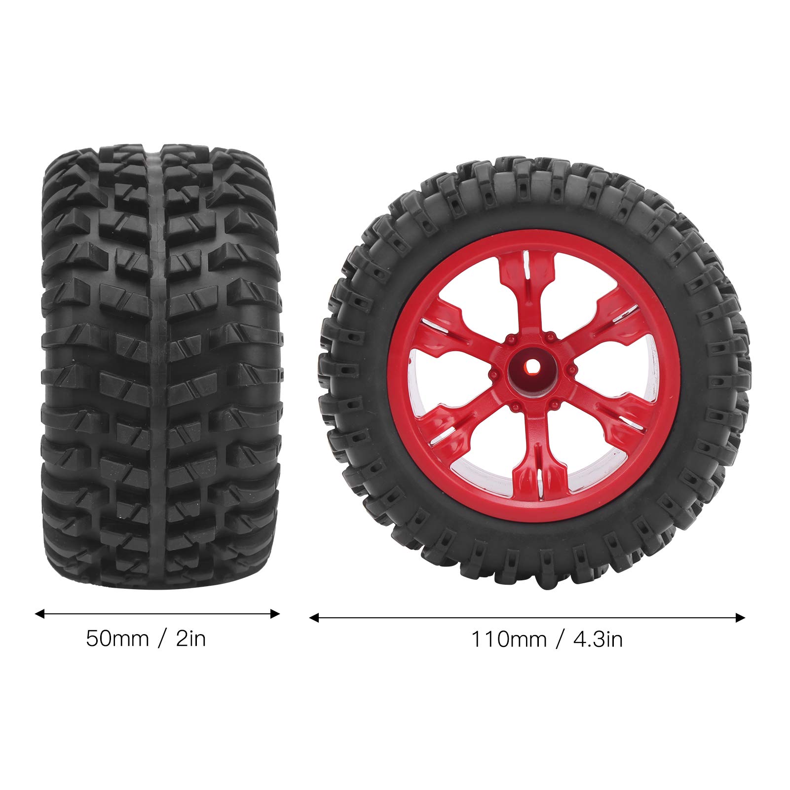 Amazon | 4個 セット ゴム製タイヤ 12428 ラジコンタイヤ 110mmx50mm