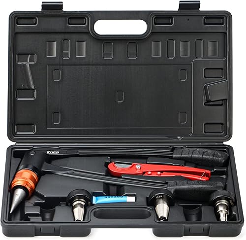 Miniatura 11 de iCrimp Kit de herramientas de expansión manual con cabezales de expansión de rotación automática, herramienta expansora de mango extensible para