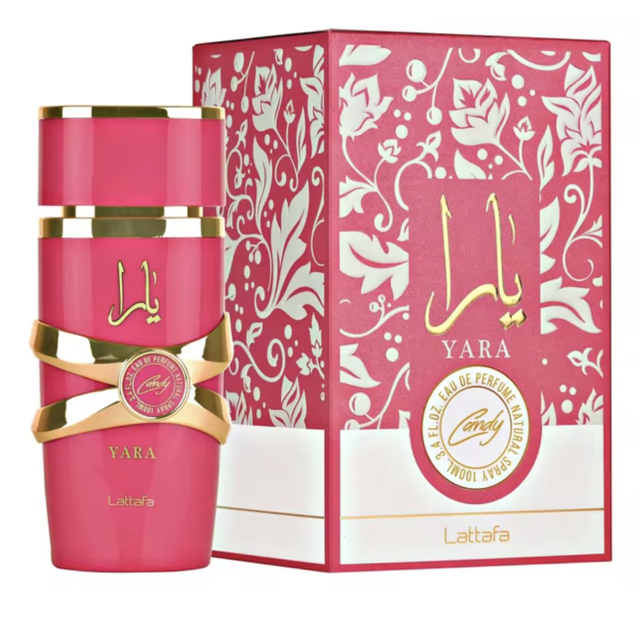 Yara Candy Original-Parfüm, 100 ml, arabisches Parfüm für Damen, langanhaltender arabischer Duft aus Dubai mit Zerstäuber, 5 ml, süßer Duft mit Noten von Obst und Vanille (Yara Candy)