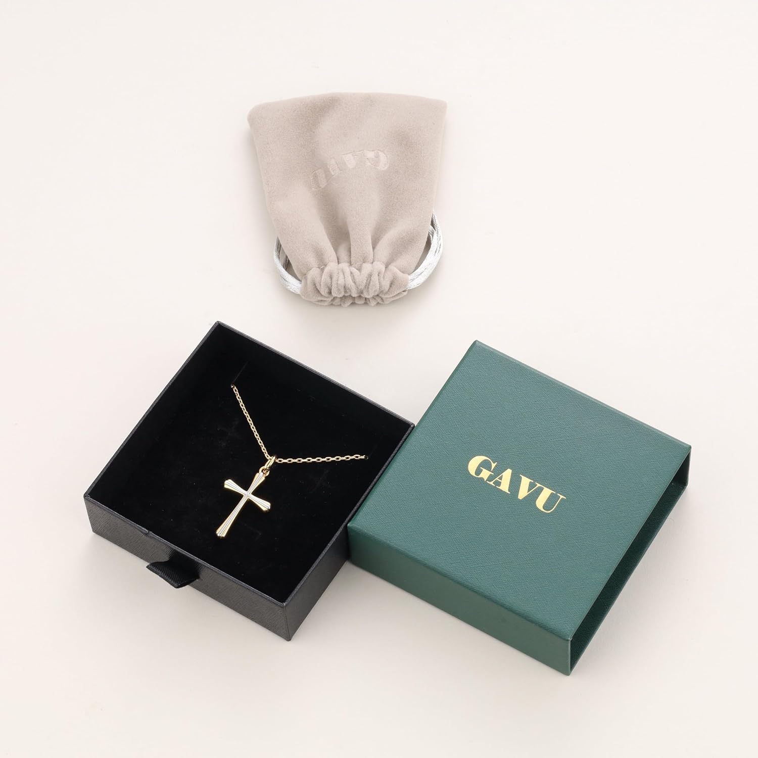 GAVU 18K Gold Plated Stainless Steel Cross Necklace for Women, Dainty Cross Pendant Confirmation Necklace - Image 6