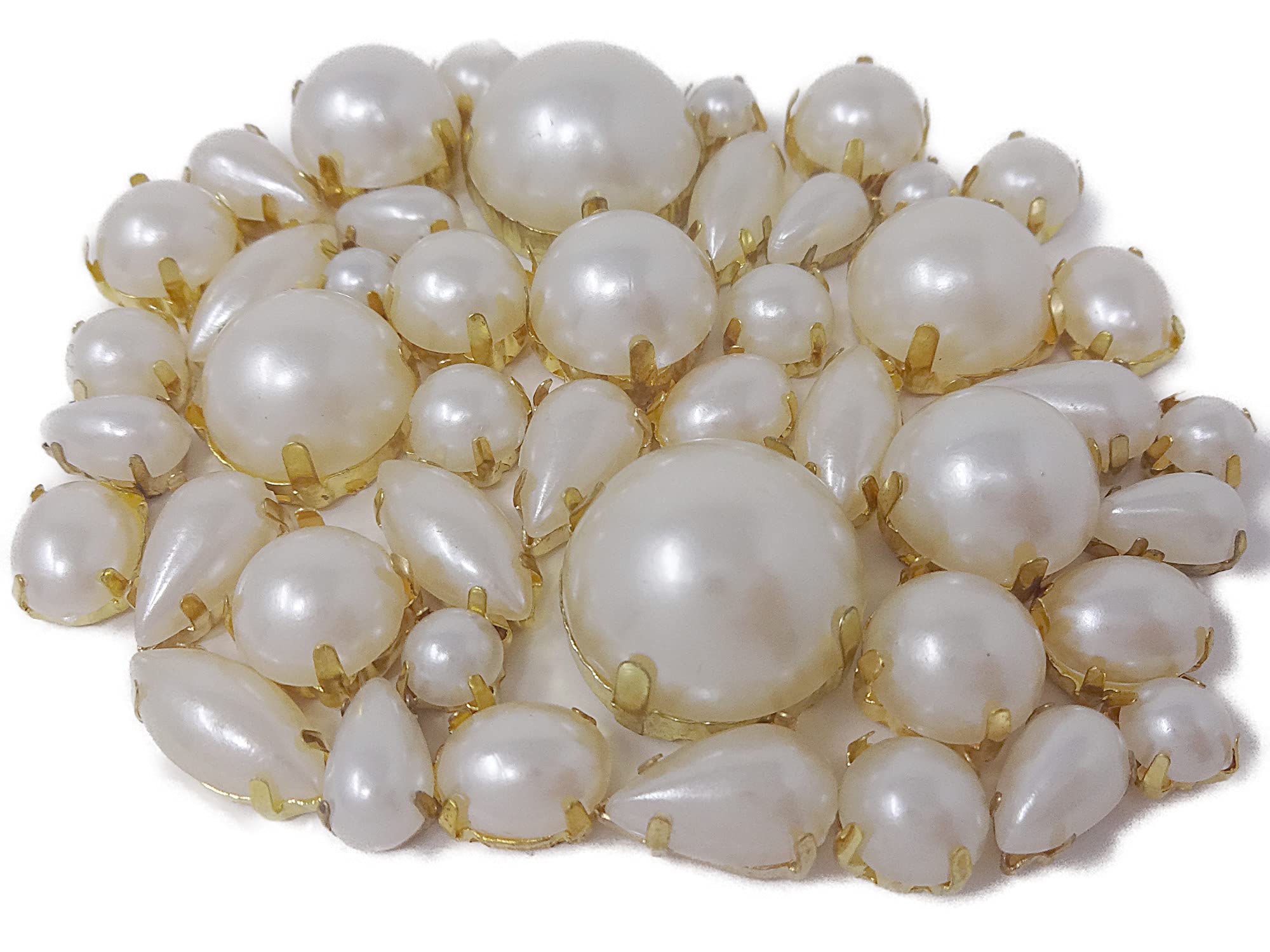 Amazon | キラリ手芸部 No.3005パール風ビジュー パーツ_パック（手芸