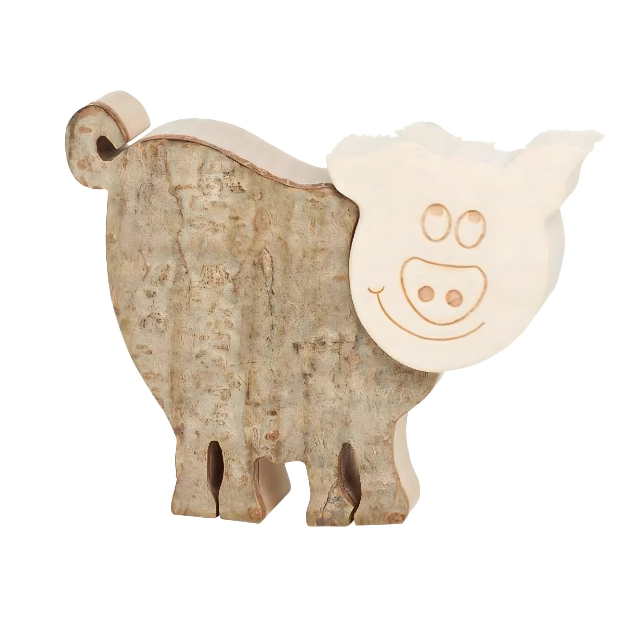 Dolfi Wooden Pig 5 cm 5 cm | Natural Wood in Val Gardena | Nativity Figure