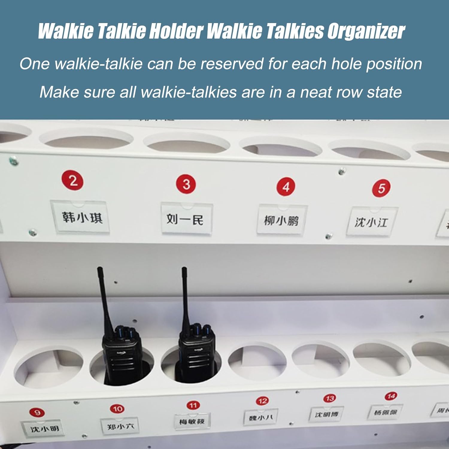 Walkie Talkie Holder Universal Walkie Talkie Storage Box | Two Way Radio Holder Desktop Organizer | Multi Grids Walkie Talkies Organizer | Handheld Radio Walkie-Talkie Holder | Universal Radio Case