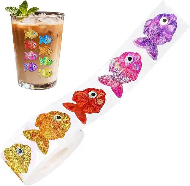 Fiskklistermärken - 500 blekningssäkra havstema dekaler för klassrum & hantverk