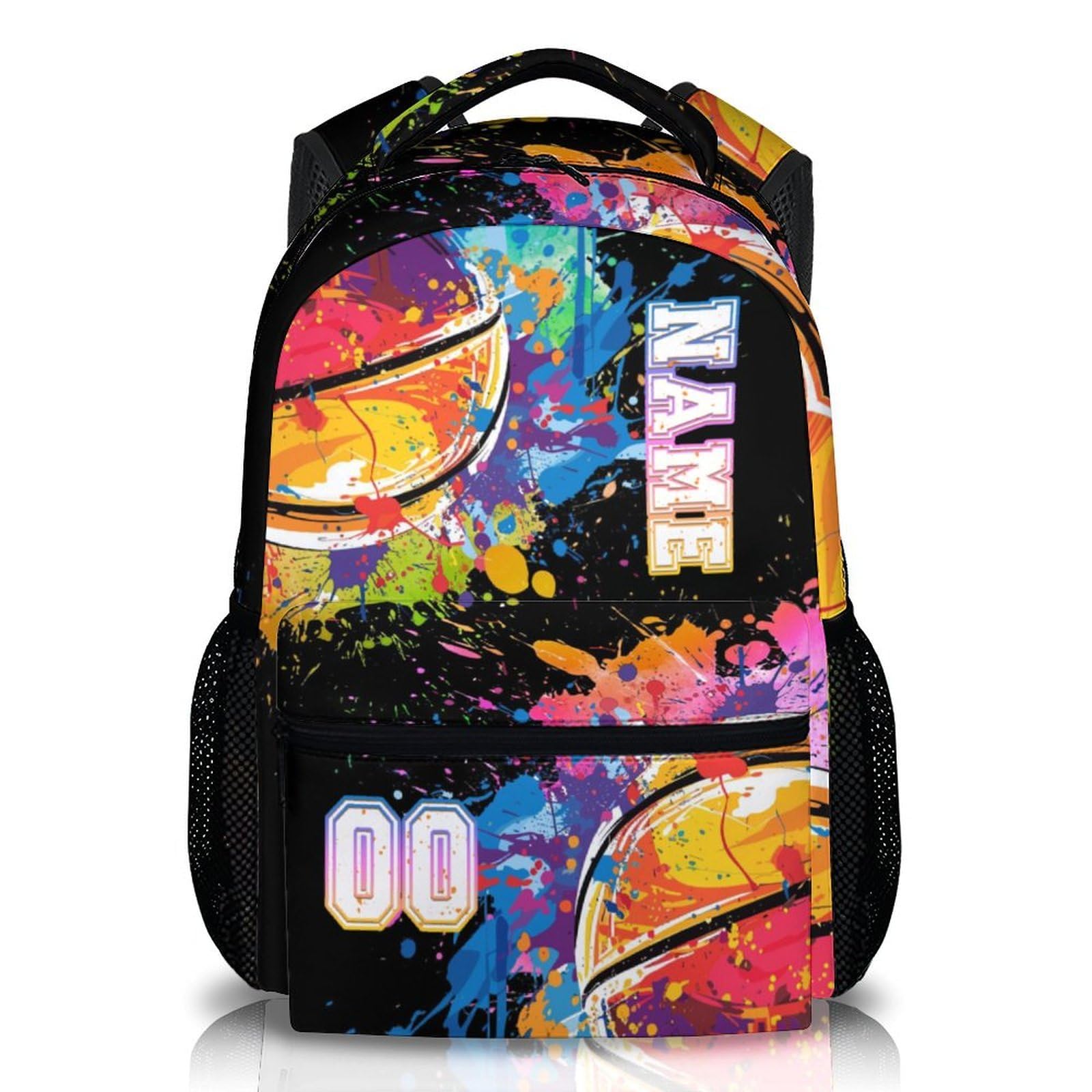 Basketball Backpack for Kids Boys Teens, Personalized Basketball Schoolbag for Kindergarten Elementary Primary Middle College, 17 Inch Lightweight