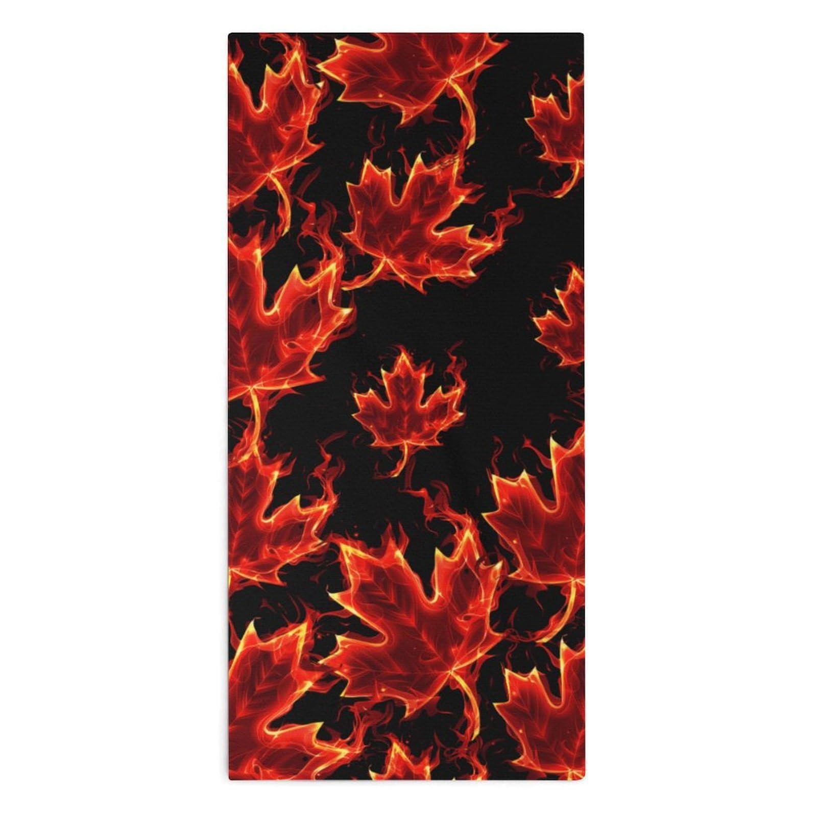 TXFBTRFSA Canada Flag Maple Flame Hand Towels for Adult Face Towel Bath Beach Swim Accessories