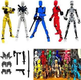Dumwick Titan 13 Action Figure Set - 3D Printed Multi-Jointed Nova 13 Dummy Robot Figures, Pre-Assembled 5pcs for Collectors & Decor