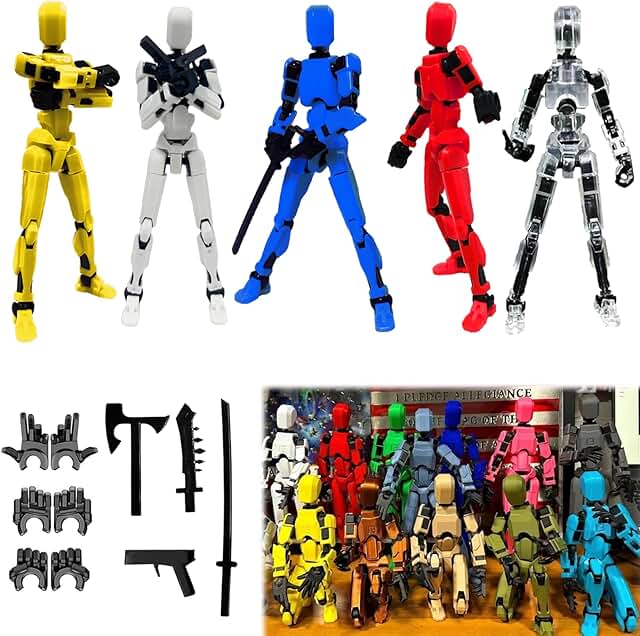 Nova 13 T13 Multi-Articulated 3D Printed Action Figure Set (5 Pcs) for Desktop Decor