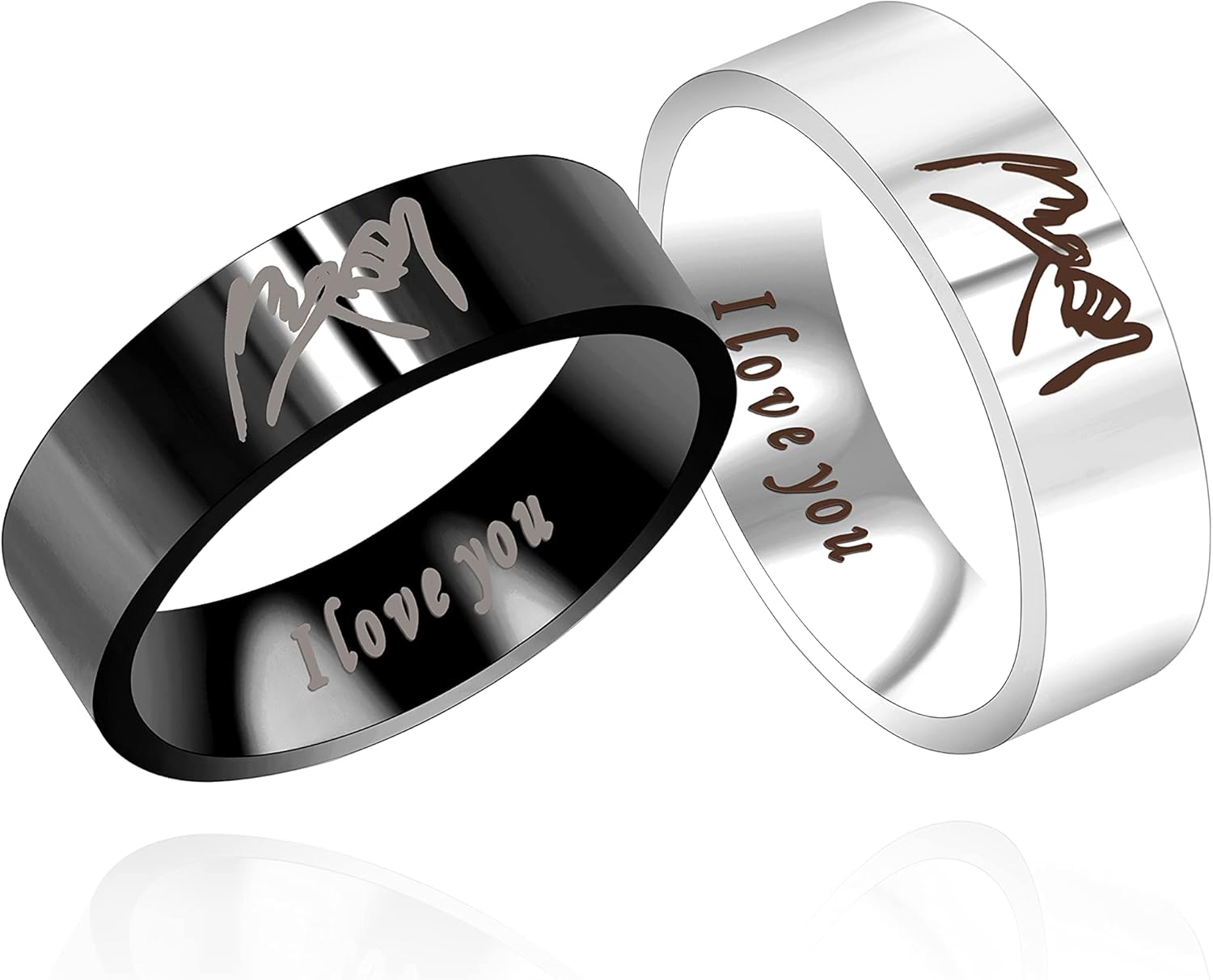 6MM Titanium Steel I Love You Promise Forever Ring, Romantic Valentines Gifts for Couples - Image 8