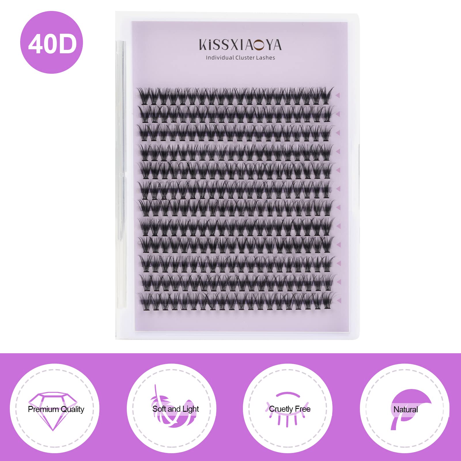 Cluster Eyelash 240pcs 40D 0.07 D Curl 9mm Cluster Eyelashes Extensions - Image 3