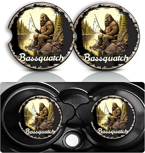 Bigfoot Posavasos para Portavasos de Automóvil Juego de 2, Divertidos Accesorios de Coche Big Foot de 2.75 pulgadas, Tamaño Universal, Alfombrilla