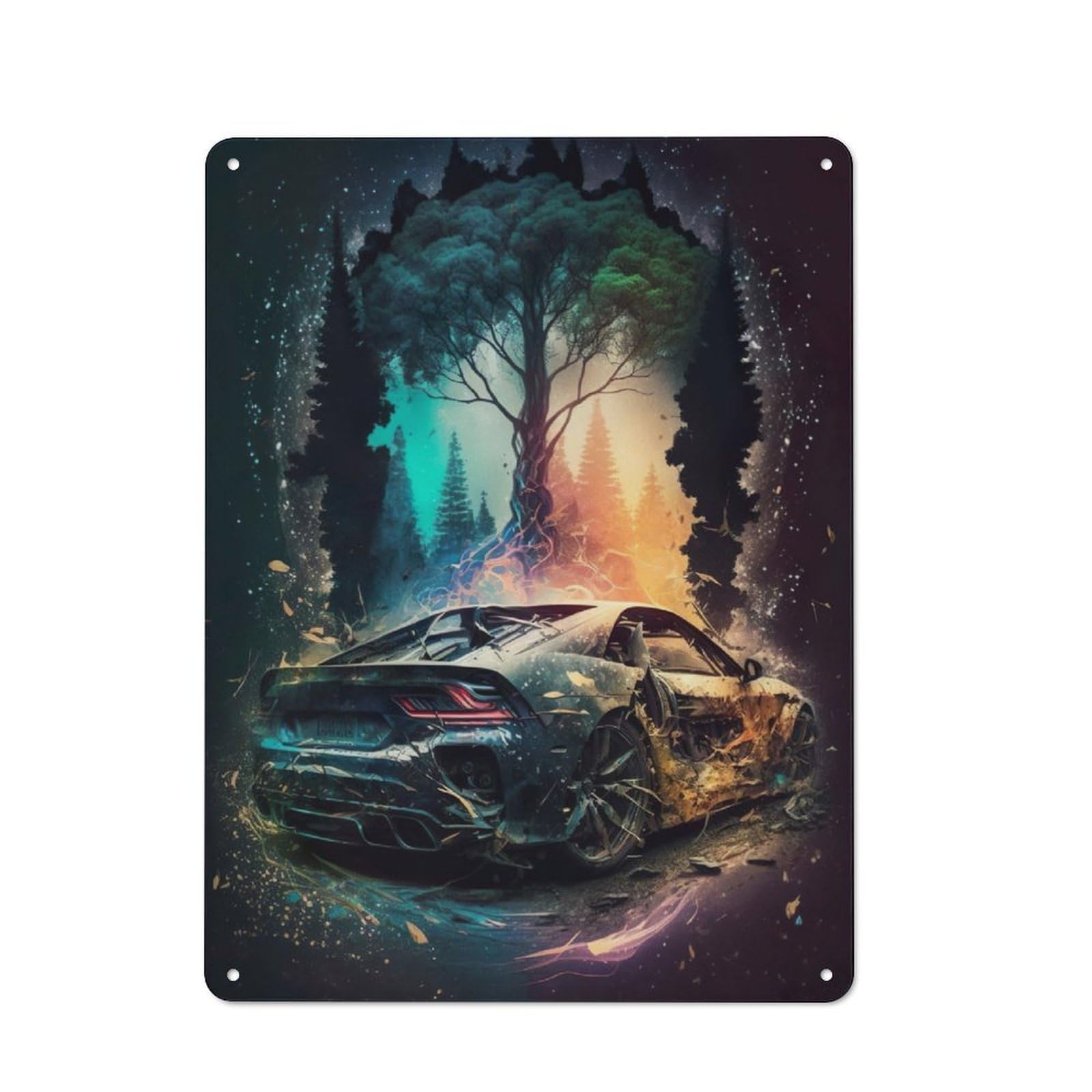 Junmoney A Striking Spectrum Of Hue Retro Metal Wall Sign 40X30cm For Guest Room Or Hallway, New-Space Wall Decor For Home Decor Collectors