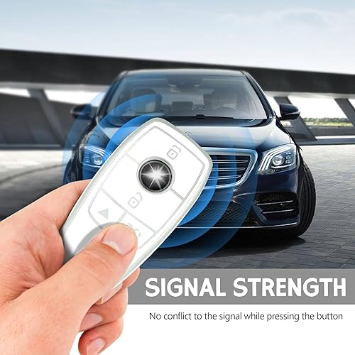 Miniatura 3 de Funda para llavero de TPU suave de alta calidad con patrón plateado, compatible con Mercedes Benz CLS CLA GLA AMG A C E S G GLC GLE GLS M llavero