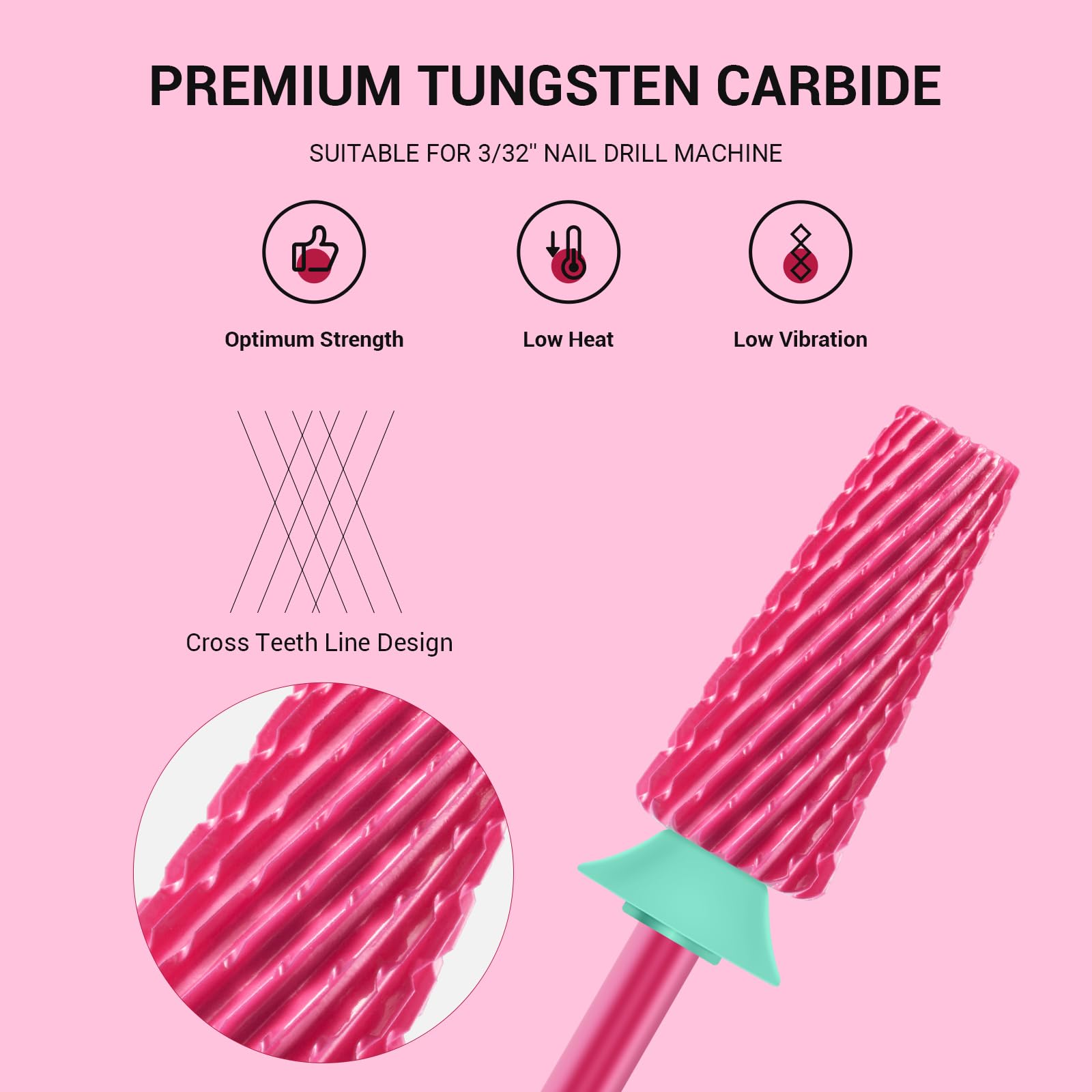 Brocas profesionales 5 en 1 para uñas, brocas multifuncionales de carburo de tungsteno de 3/32 pulgadas, adecuadas para manicura, pedicura, cutícula, esmalte en gel, brocas de técnicos, 2