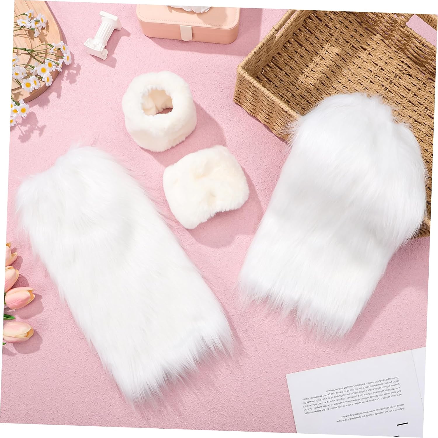 1set Leg Warmers and Wrist Warmers for Christmas Cosplay Plush and Comfortable Arm Covers for Performance Costumes and Everyday Wear