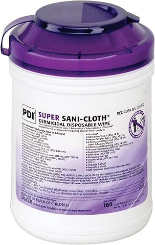 PDI Super Sani-Cloth - Toallitas para limpiar 160 toallitas