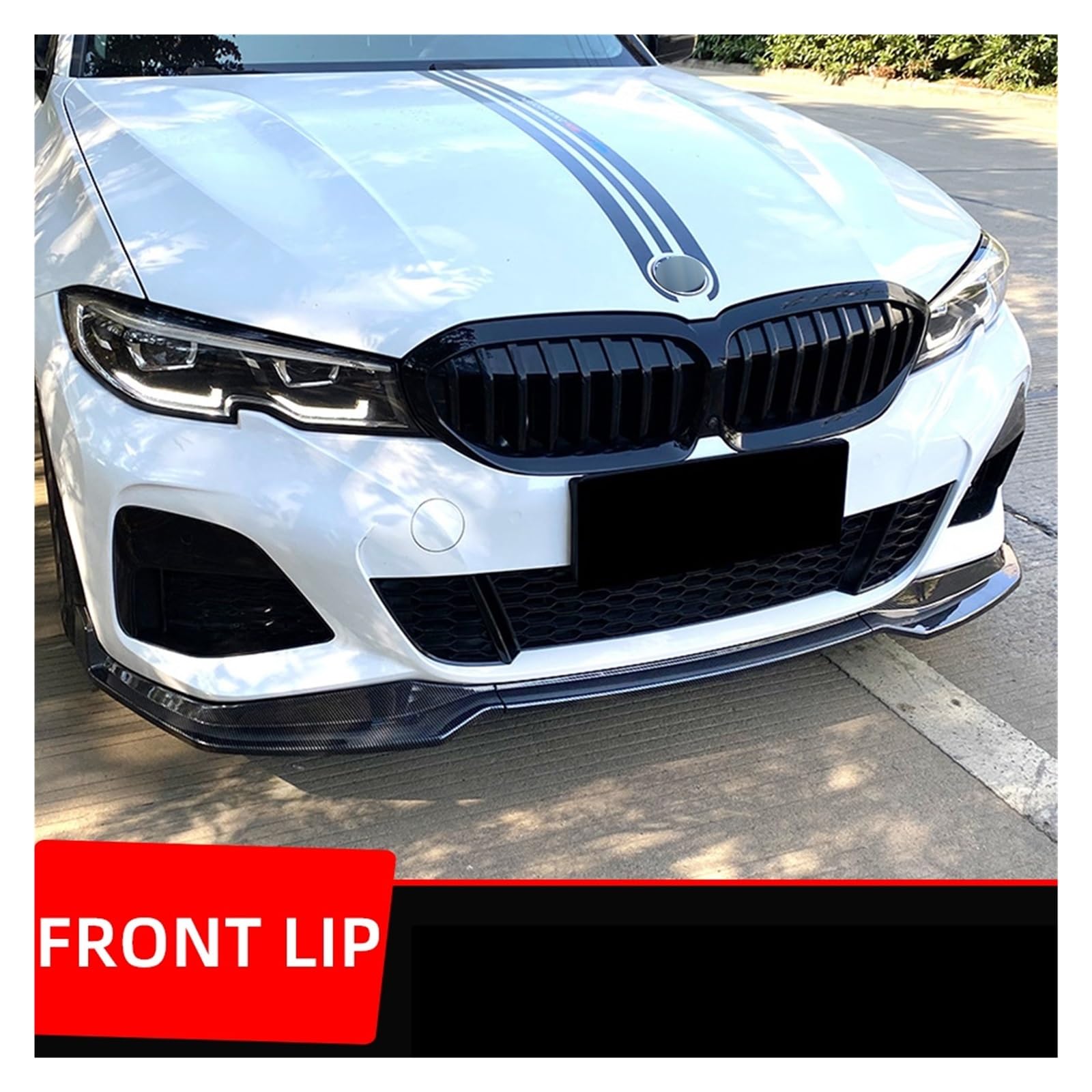 daili store Kompatybilny z BMW G20 M Pack 320i 330i 2019-2022 Splitter przedniego zderzaka Spoiler Dyfuzor Osłona Body Kit MP Style Akcesoria samochodowe Części (Color : Glossy Black)
