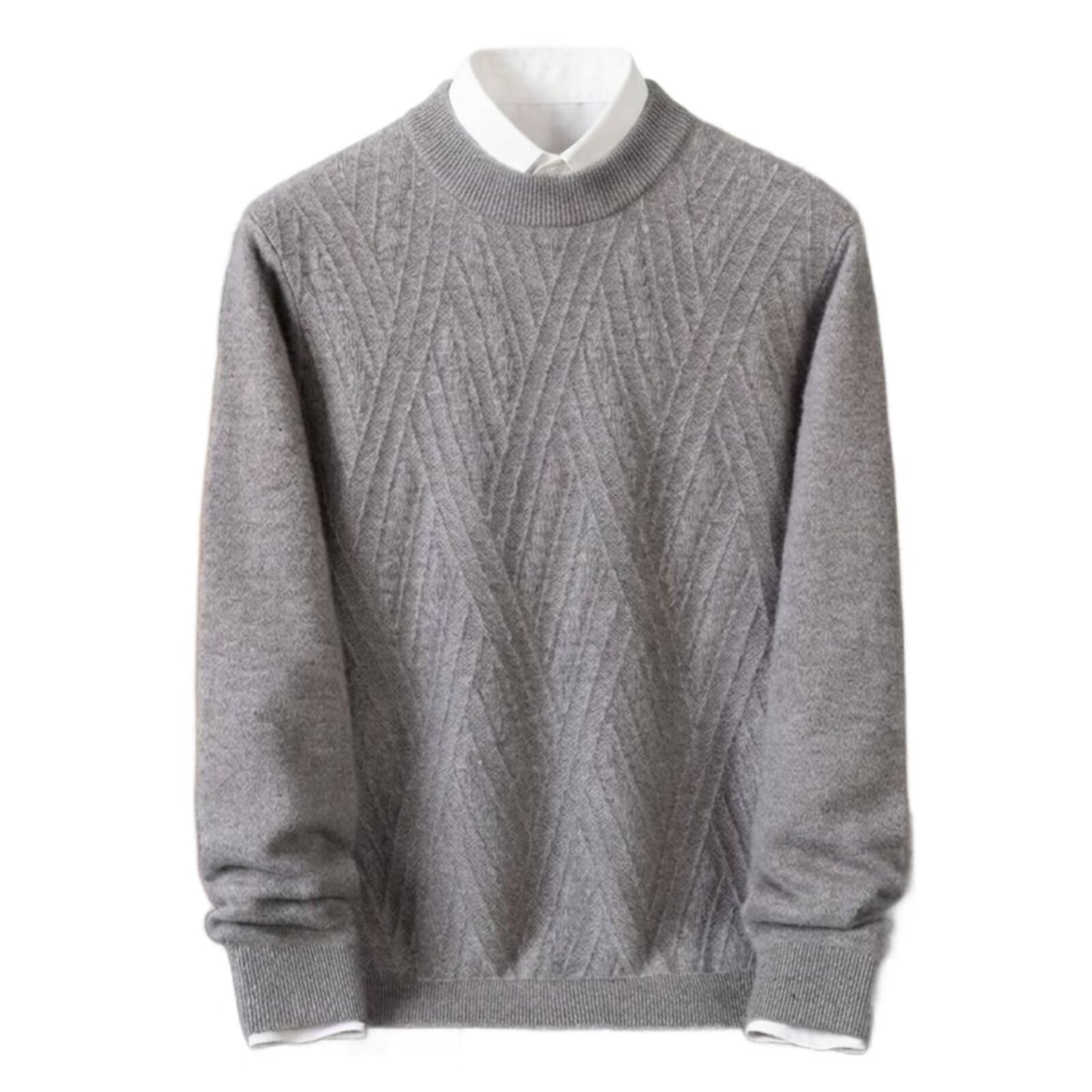 HNVAVQ Maglione 100% Cashmere Uomo Girocollo Maglia Invernale Calda Casual