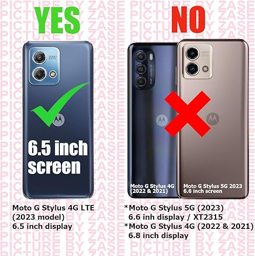 Miniatura 2 de Zase Funda protectora para Moto G Stylus (2023) 4G LTE, de piel sintética, cierre magnético con función atril, ranura para tarjeta de