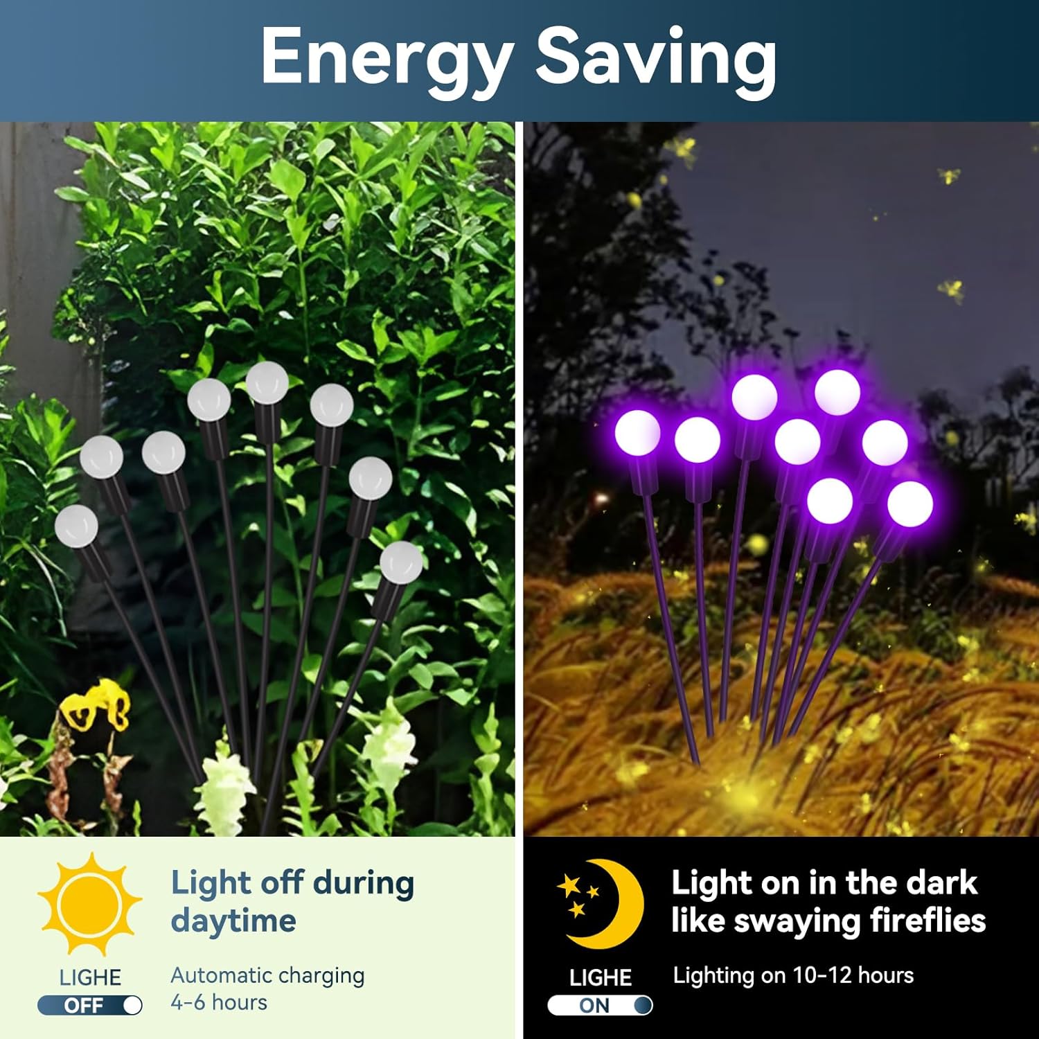 Solar Garden Lights Outdoor Waterproof, 2 Pack 16 LED Swaying Firefly Lights Outdoor Decor Light for Pathway Party Christmas Decoration, Unique Gifts for Women, Purple