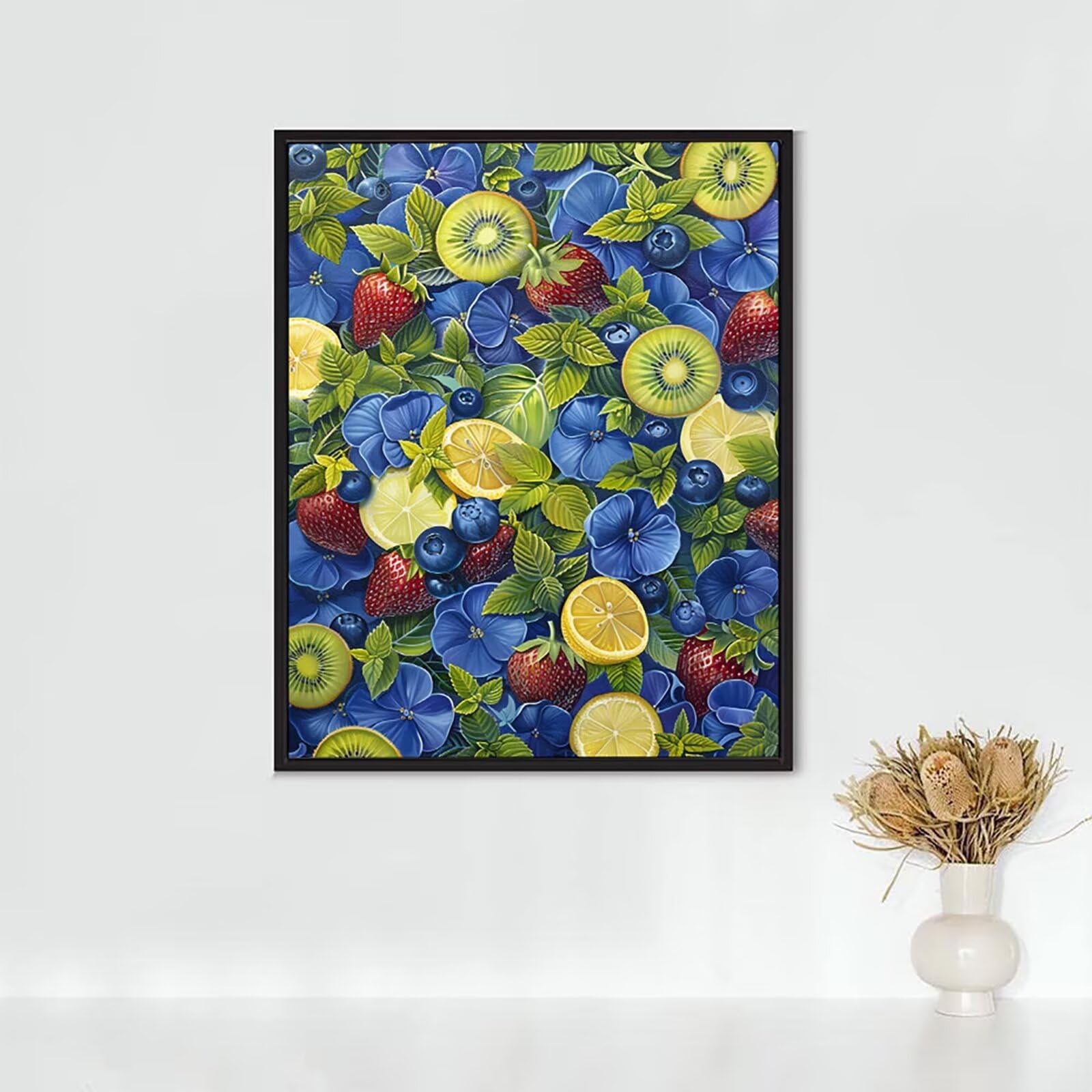 Diamond Painting Cibo, Diamond Painting Erwachsene Frutta Bastelset, DIY Diamant Malerei Runder Vollbohrer Diamanten Kinder Malerei Stickerei Kreuzstich Dekoration, Geschenk 90x120 cm PJY9 N-X