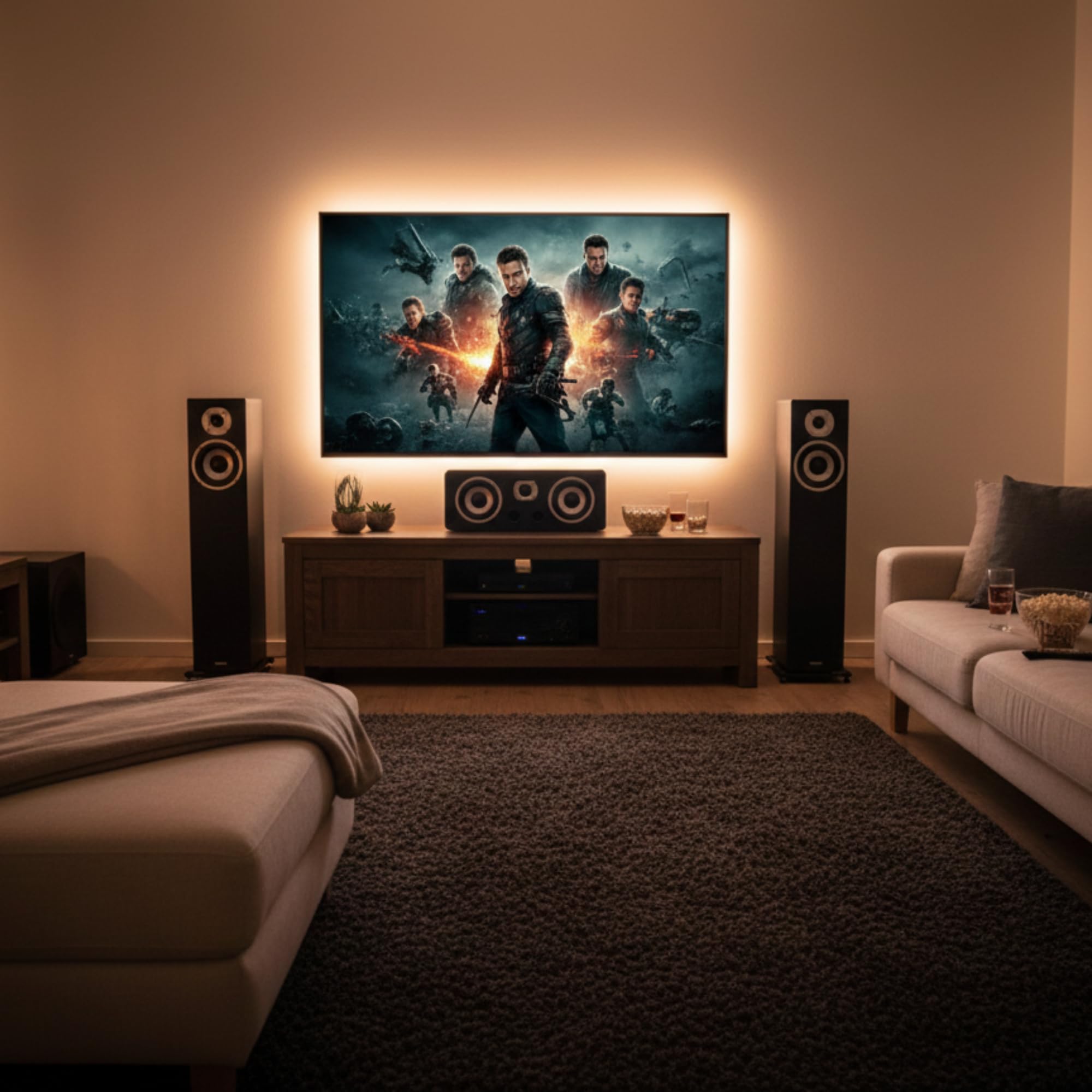 Dynavoice Magic C-4 Schwarz Matt – Center Lautsprecher Passiv 2-Wege, 2x4 Woofer + 1" Hochtöner, Front Bassreflex, 100W, für Heimkino 5.1 und 7.1