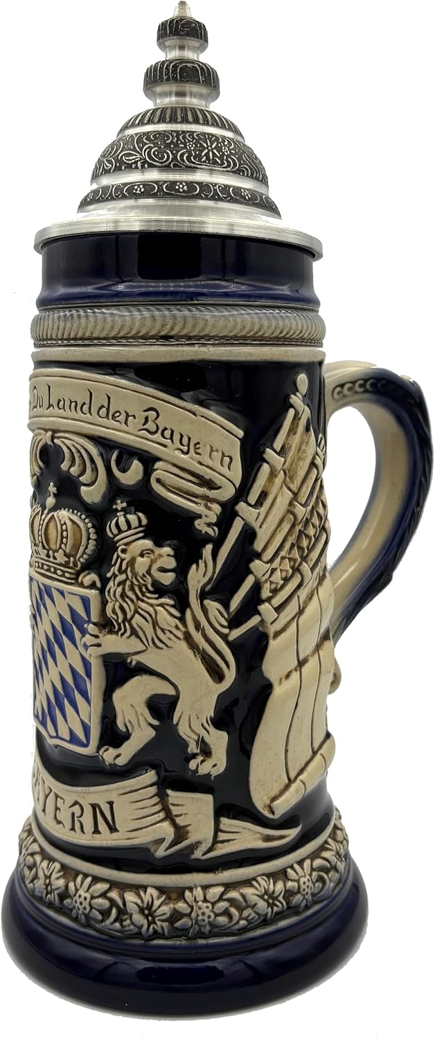 Zöller & Born German Beer Stein pewter bavaria coat of arms Stein 0.25 liter tankard, beer mug ZO 1661-206